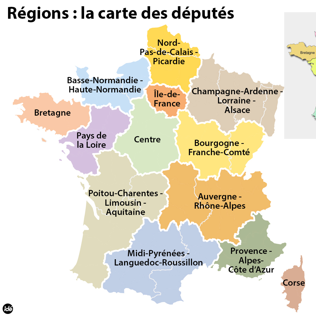 Region de france. Regions de France. Carte de France Regions. Карта Франции 13 регионов. Новые и старые регионы Франции.